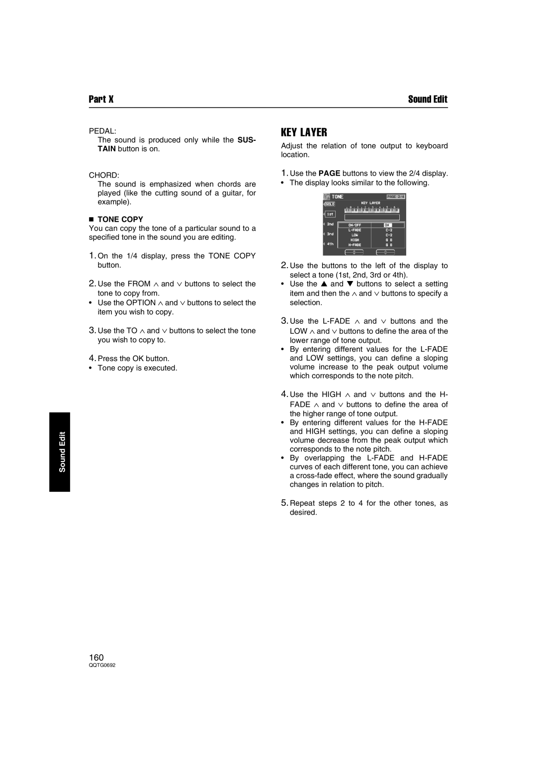 Panasonic SX-KN2600, SX-KN2400 manual KEY Layer, Pedal, Chord, Tone Copy 