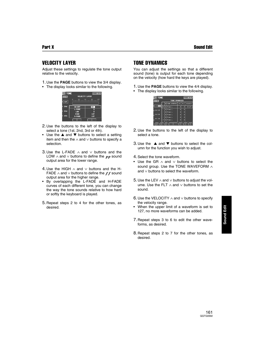 Panasonic SX-KN2400, SX-KN2600 manual Velocity Layer, Tone Dynamics 