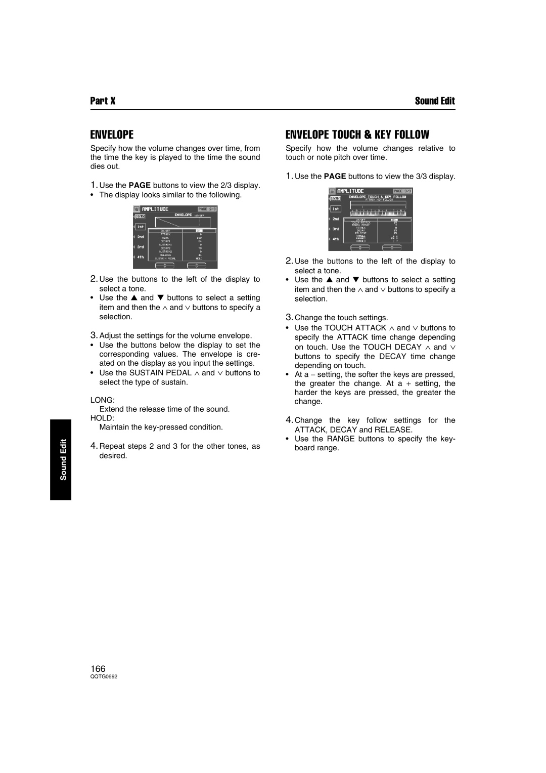 Panasonic SX-KN2600, SX-KN2400 manual Envelope Touch & KEY Follow, Long 