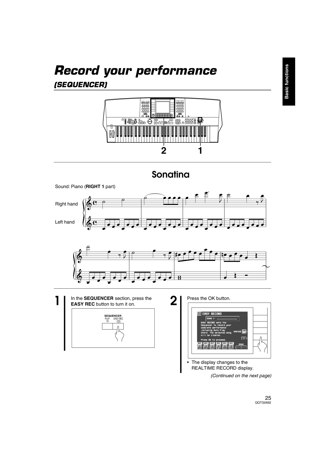 Panasonic SX-KN2400, SX-KN2600 manual Record your performance 