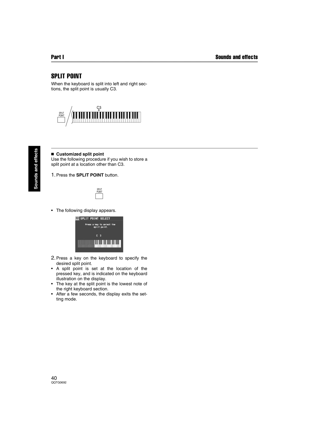 Panasonic SX-KN2600, SX-KN2400 manual Split Point, Customized split point 