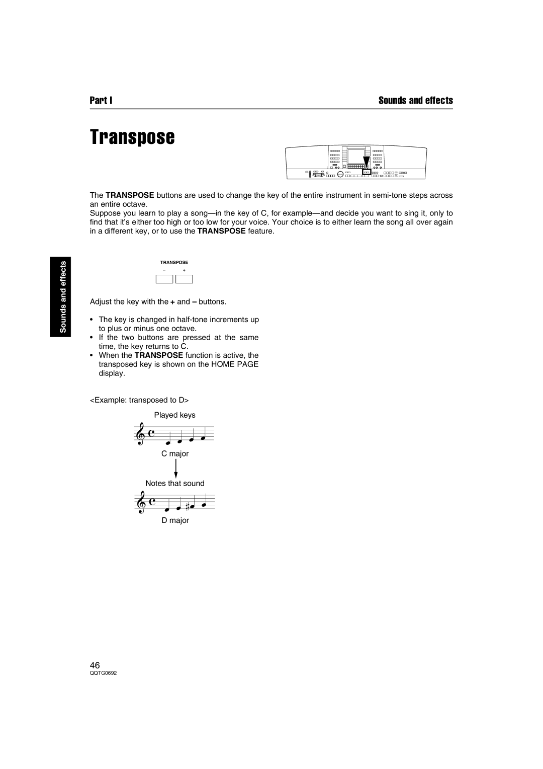 Panasonic SX-KN2600, SX-KN2400 manual Transpose 