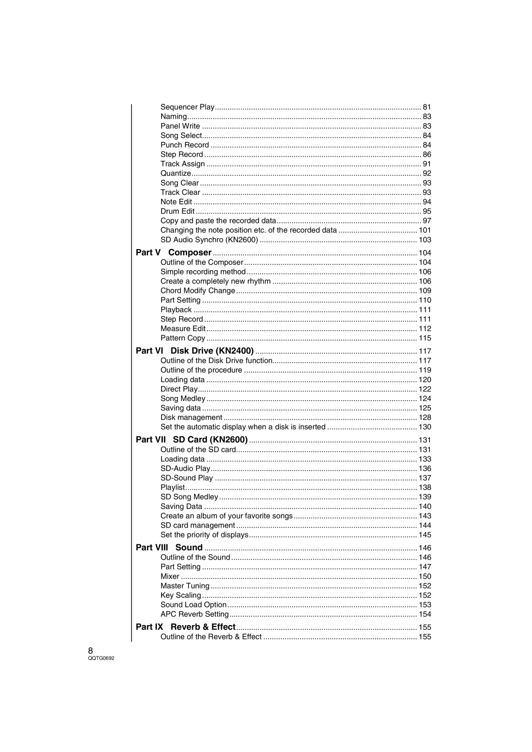 Panasonic SX-KN2600, SX-KN2400 manual Part 