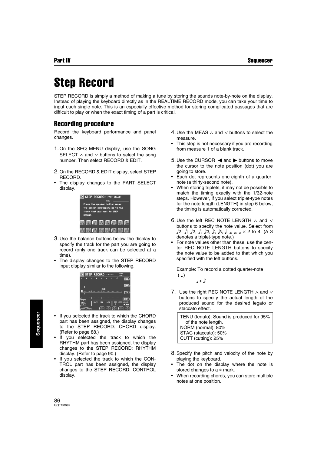 Panasonic SX-KN2600, SX-KN2400 manual Step Record 