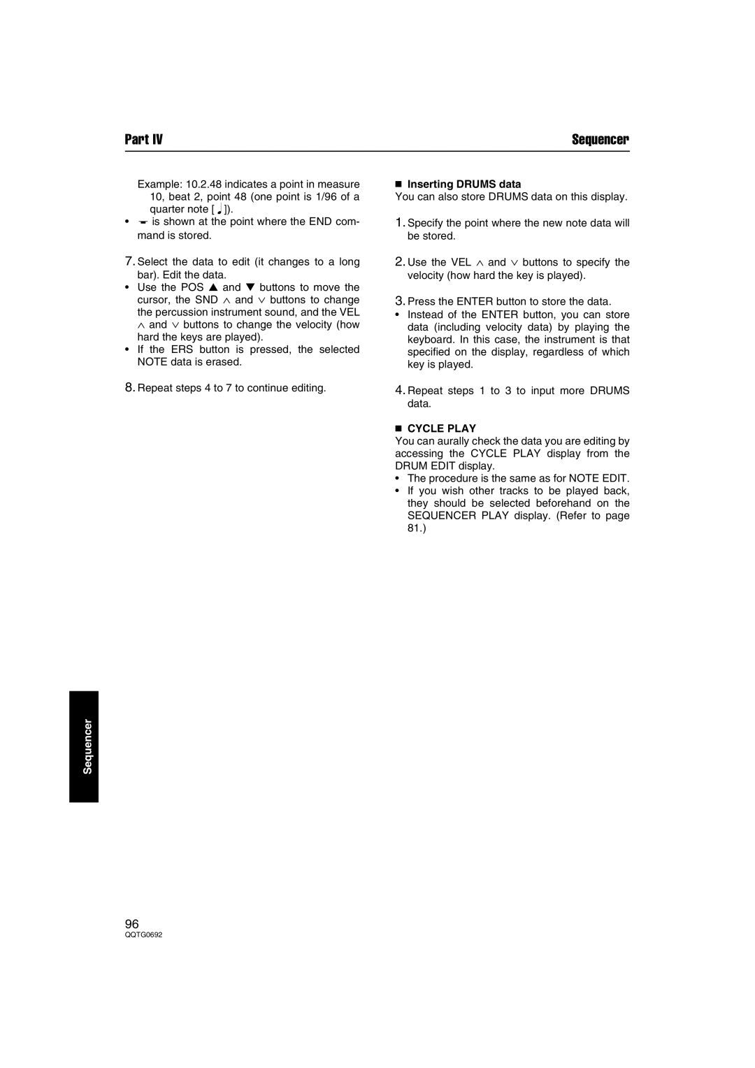 Panasonic SX-KN2600, SX-KN2400 manual  Inserting Drums data 