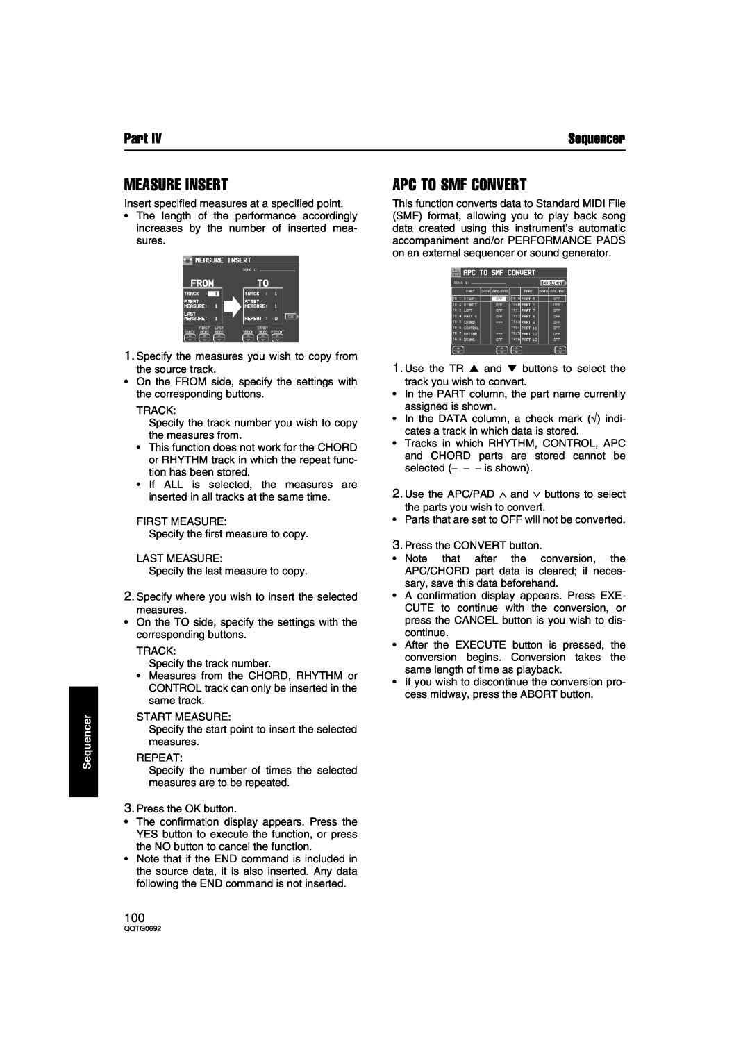 Panasonic SX-KN2600, SX-KN2400 manual Measure Insert, Apc To Smf Convert, Part, Sequencer 