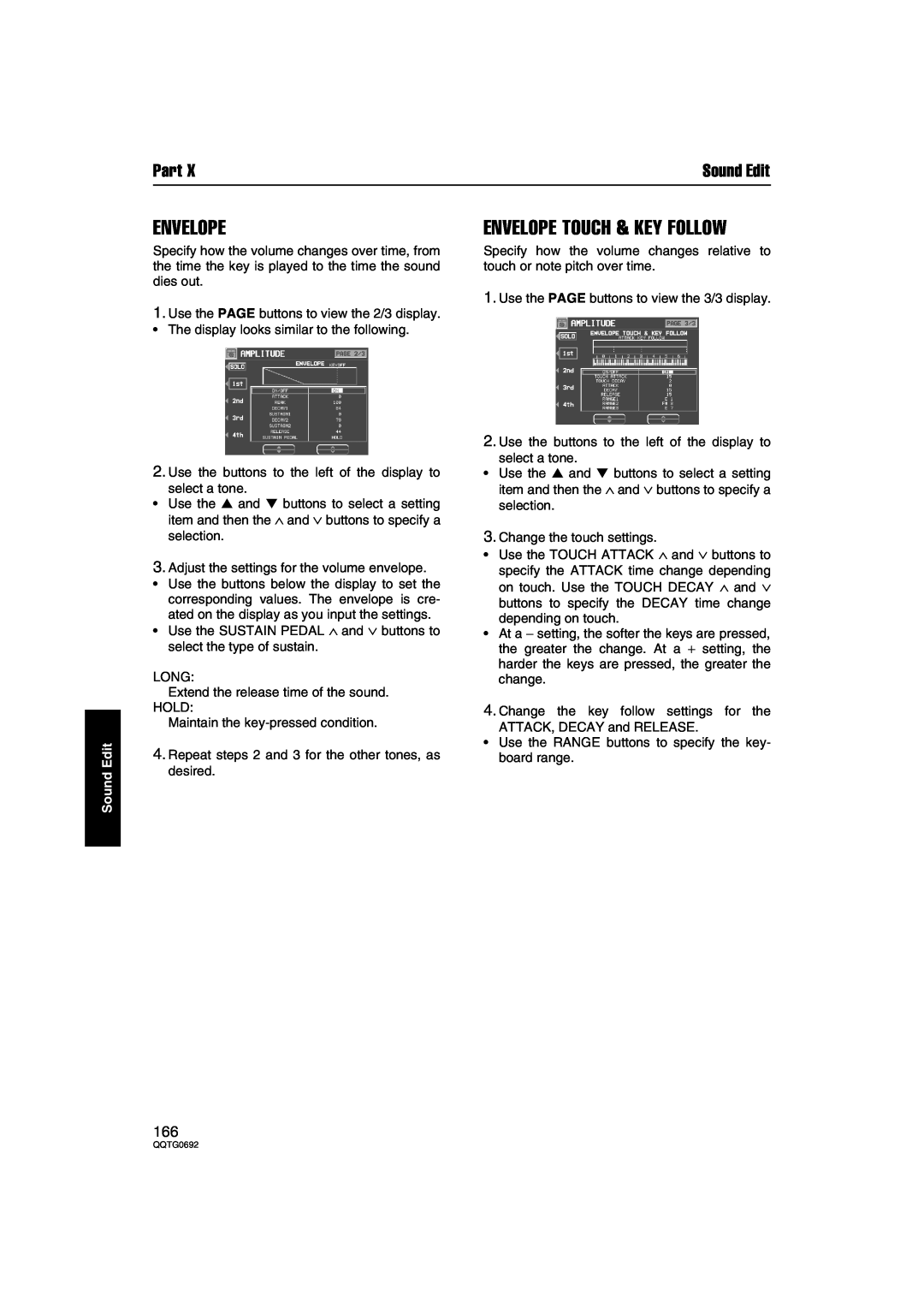 Panasonic SX-KN2600, SX-KN2400 manual Envelope Touch & Key Follow, Part, Sound Edit 