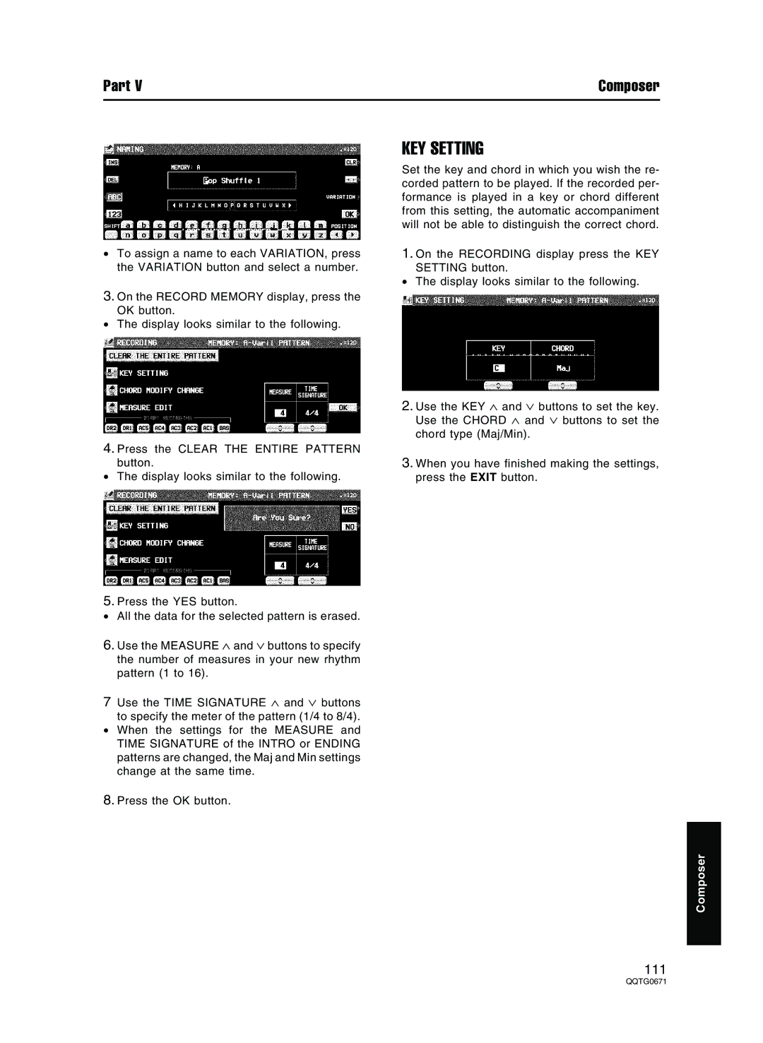 Panasonic SX-KN7000 operating instructions KEY Setting 