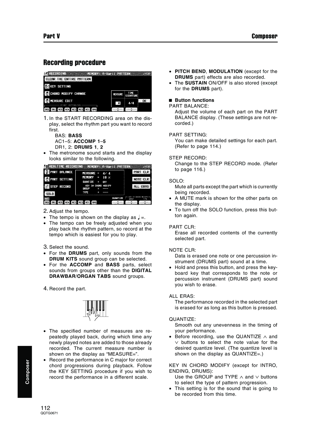 Panasonic SX-KN7000 operating instructions Button functions 