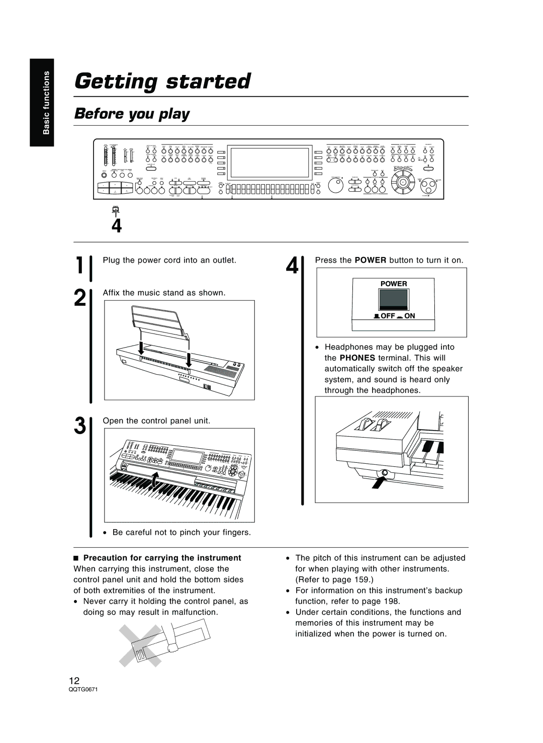 Panasonic SX-KN7000 operating instructions Getting started 