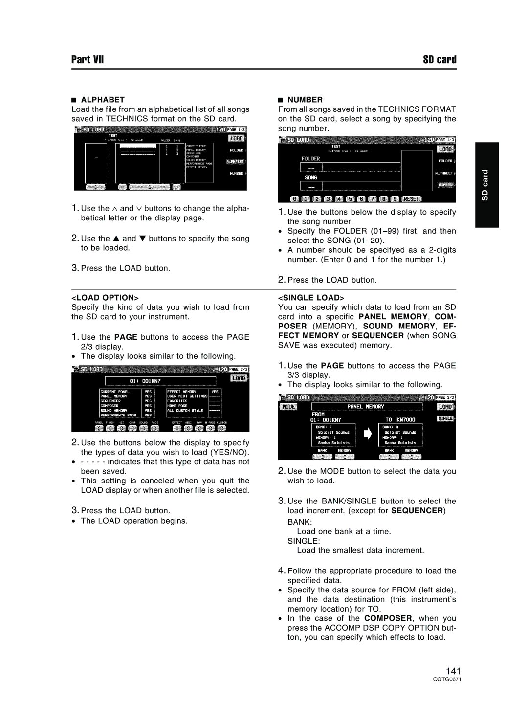 Panasonic SX-KN7000 operating instructions Alphabet, Number 