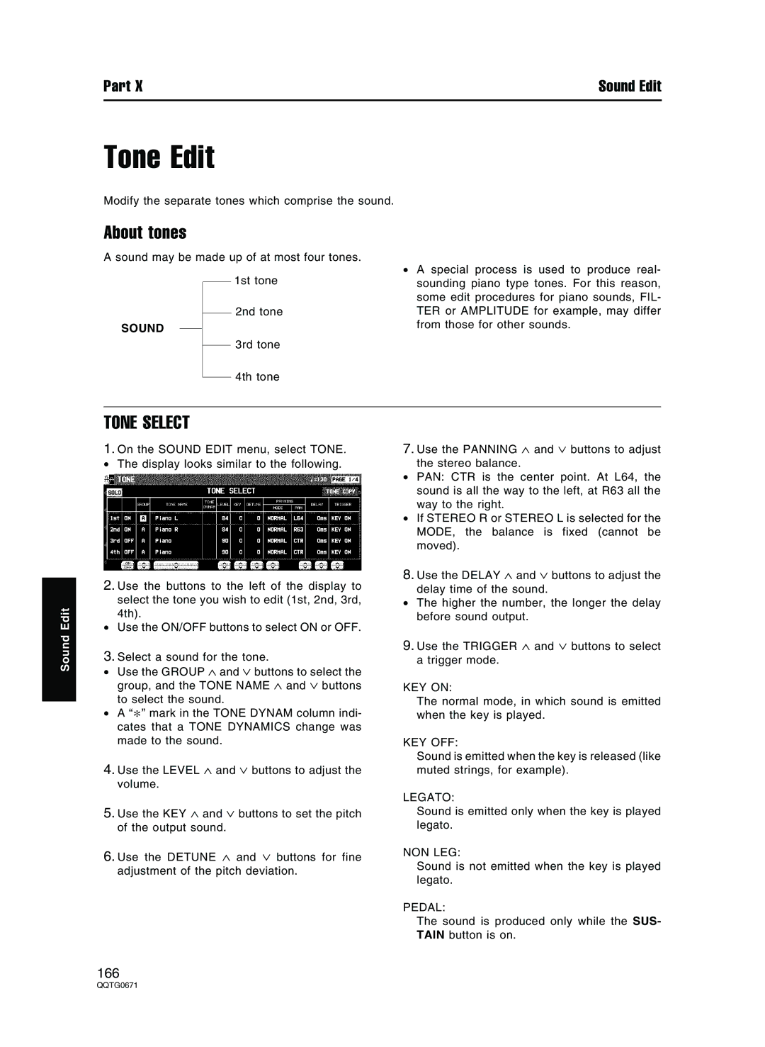 Panasonic SX-KN7000 operating instructions Tone Edit, About tones, Tone Select 