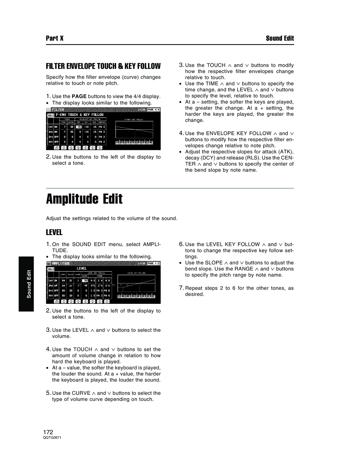 Panasonic SX-KN7000 operating instructions Amplitude Edit, Level 