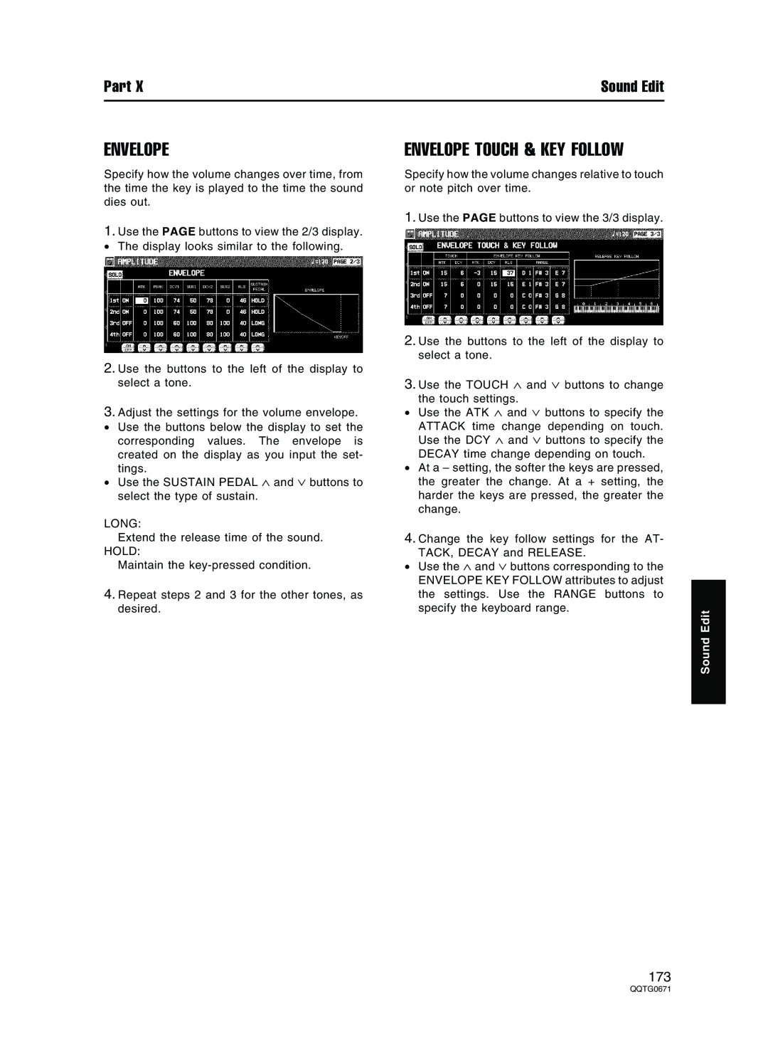 Panasonic SX-KN7000 operating instructions Envelope Touch & KEY Follow, Long 