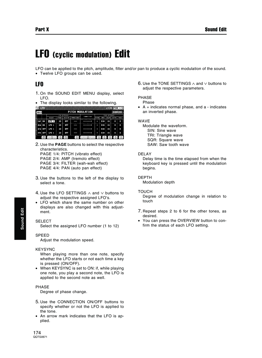 Panasonic SX-KN7000 operating instructions Lfo 