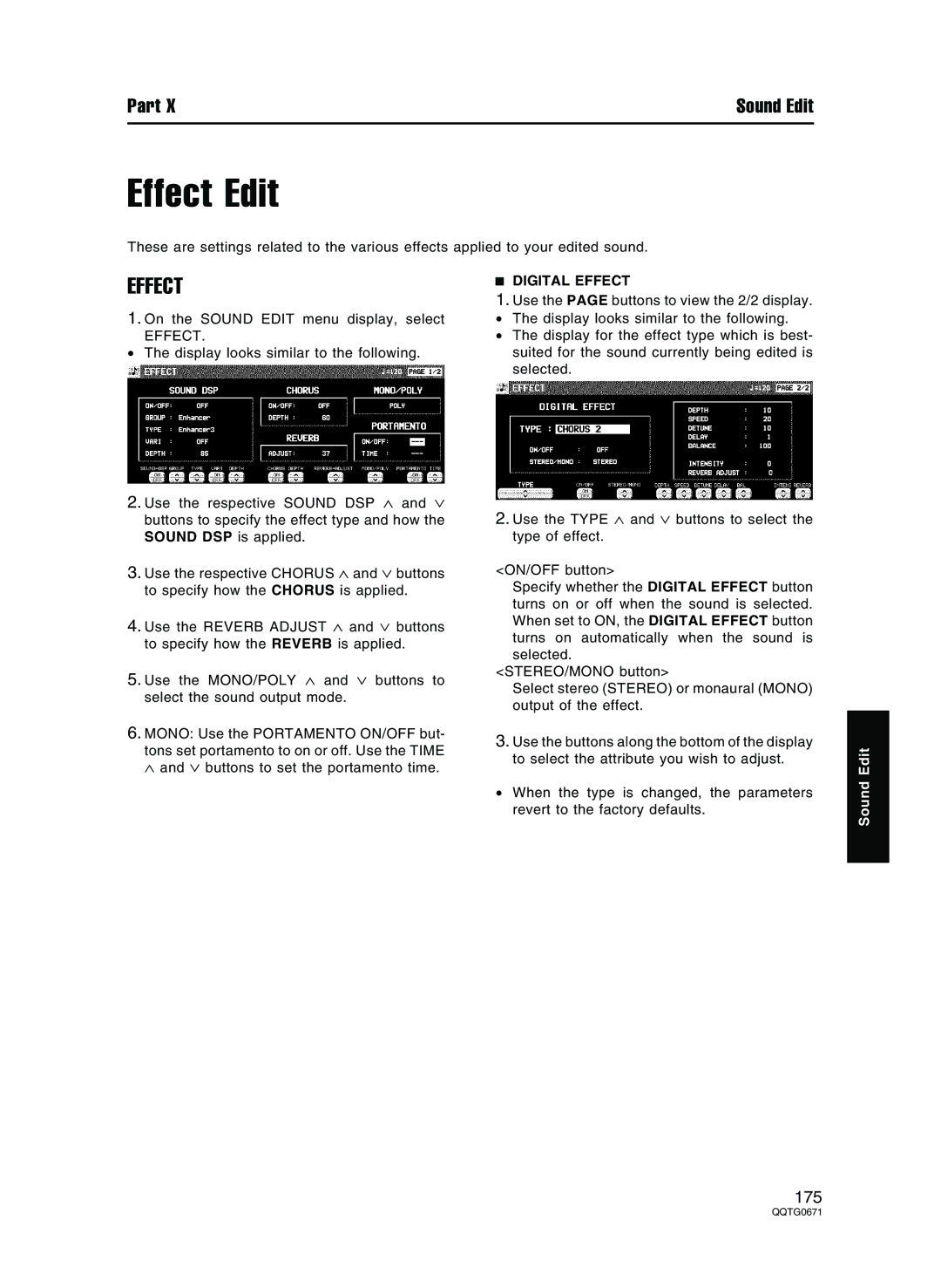 Panasonic SX-KN7000 operating instructions Effect Edit 