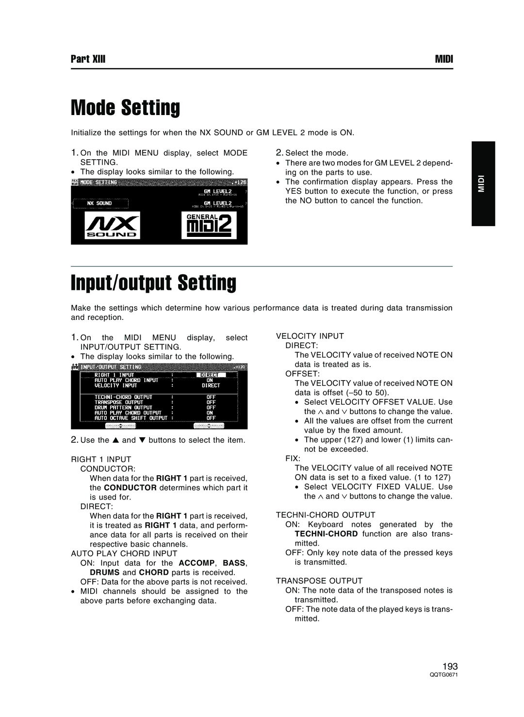 Panasonic SX-KN7000 operating instructions Mode Setting, Input/output Setting 