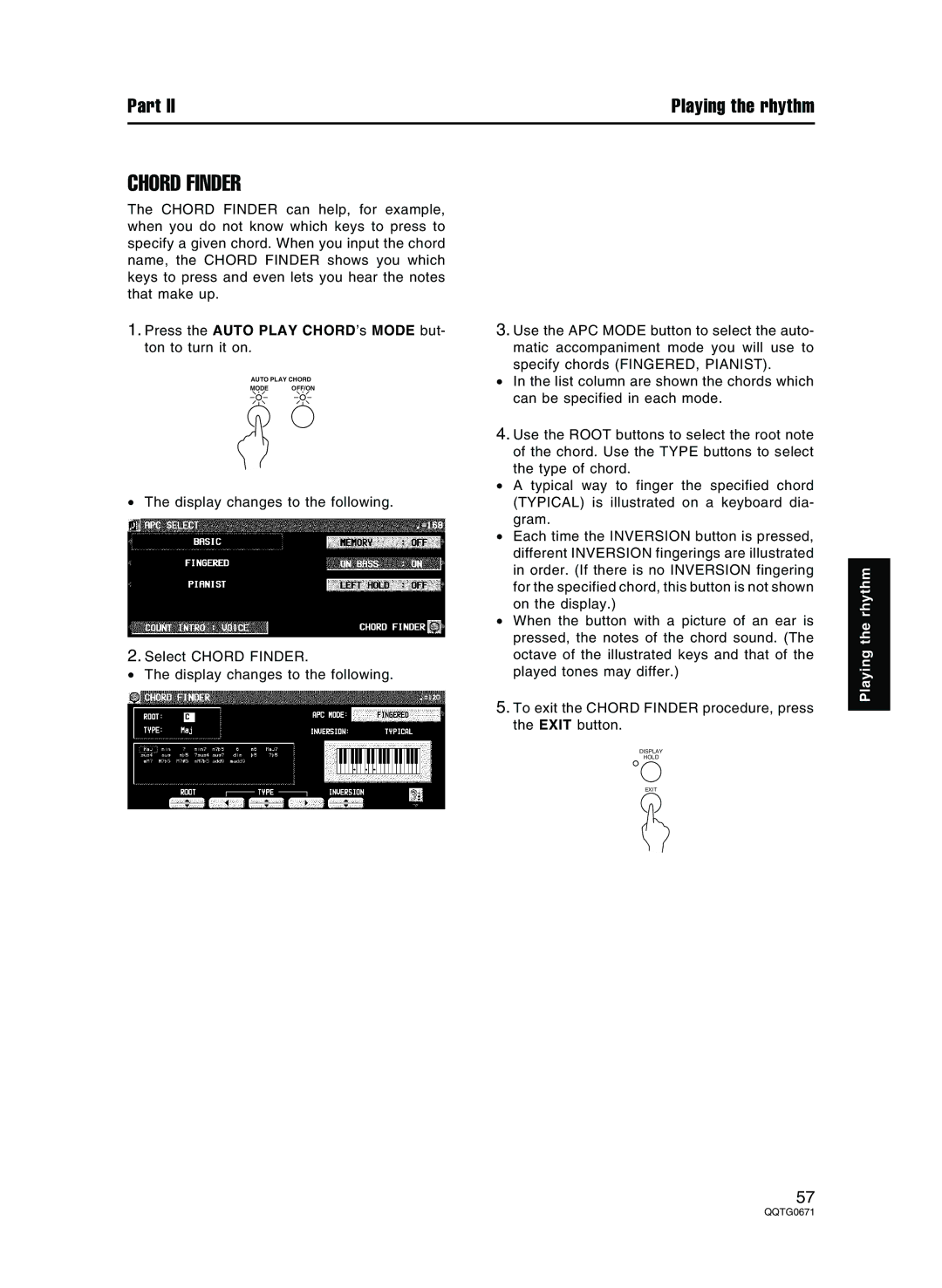 Panasonic SX-KN7000 operating instructions Chord Finder 