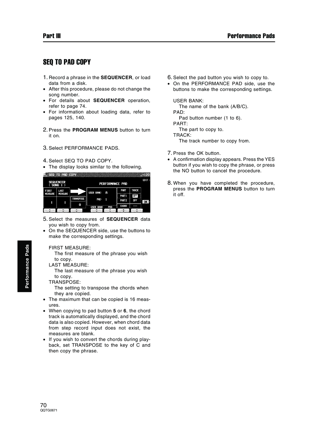 Panasonic SX-KN7000 operating instructions SEQ to PAD Copy 