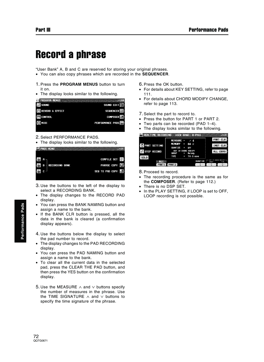 Panasonic SX-KN7000 operating instructions Record a phrase 