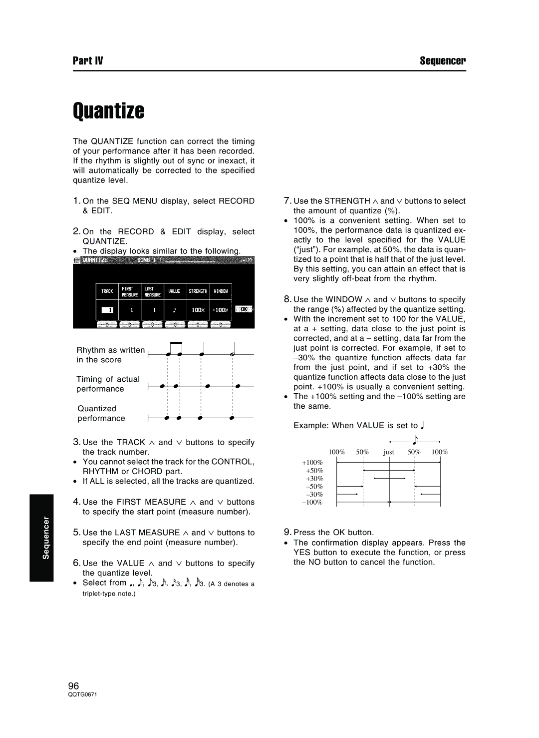 Panasonic SX-KN7000 operating instructions Quantize 