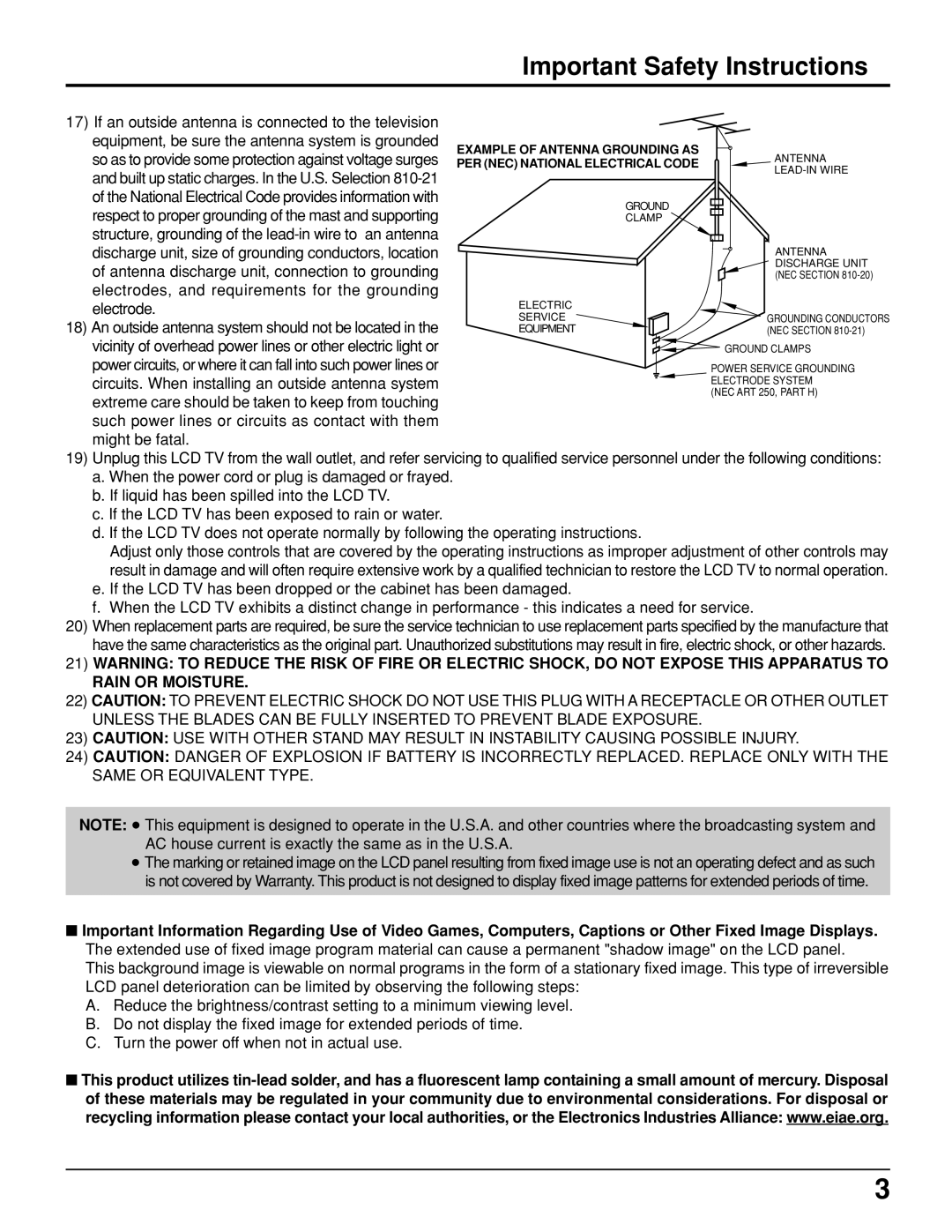 Panasonic TC 11LV1 operating instructions 