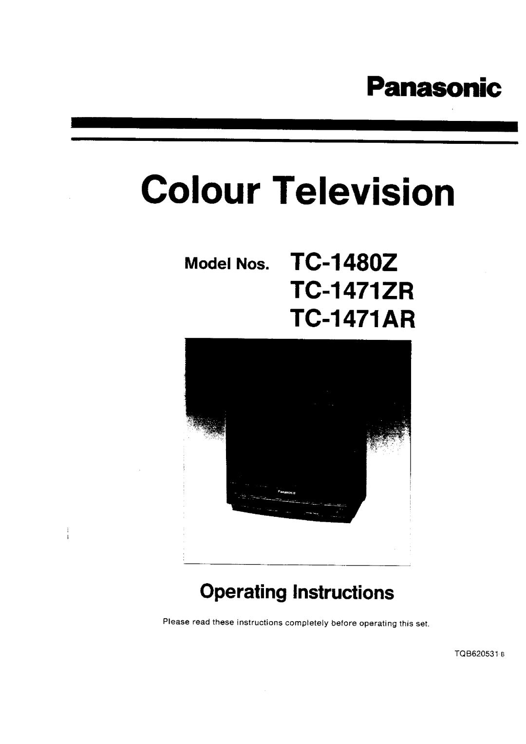 Panasonic TC-1471ZR, TC-1471AR, TC-1480Z manual 