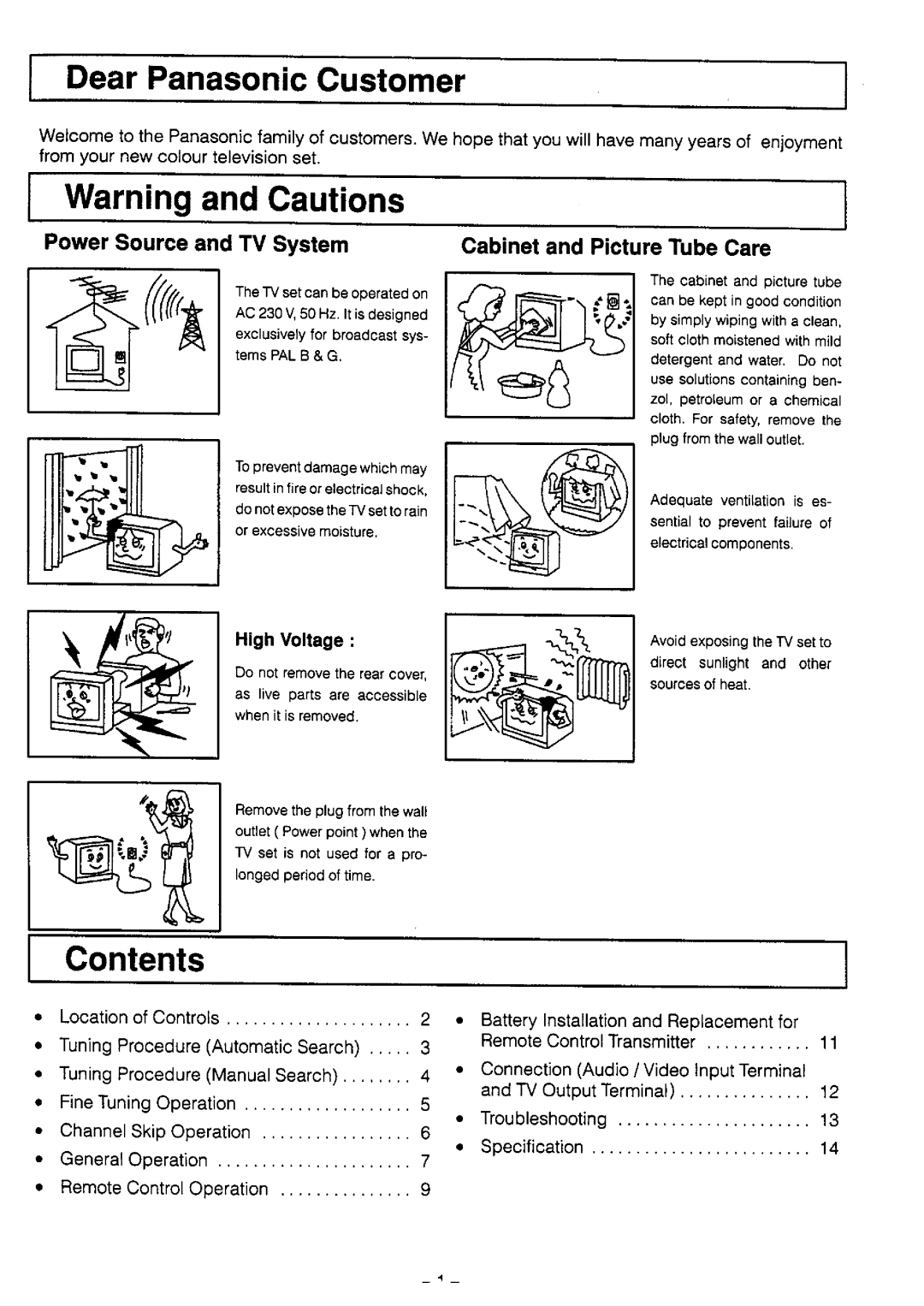 Panasonic TC-14L3Z, TQB4G0019 manual 