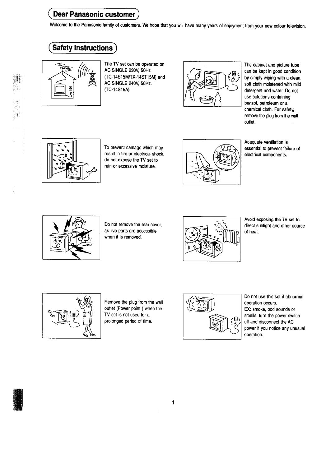 Panasonic TX-14ST15M, TC-14ST15A, TC-14ST15M manual 