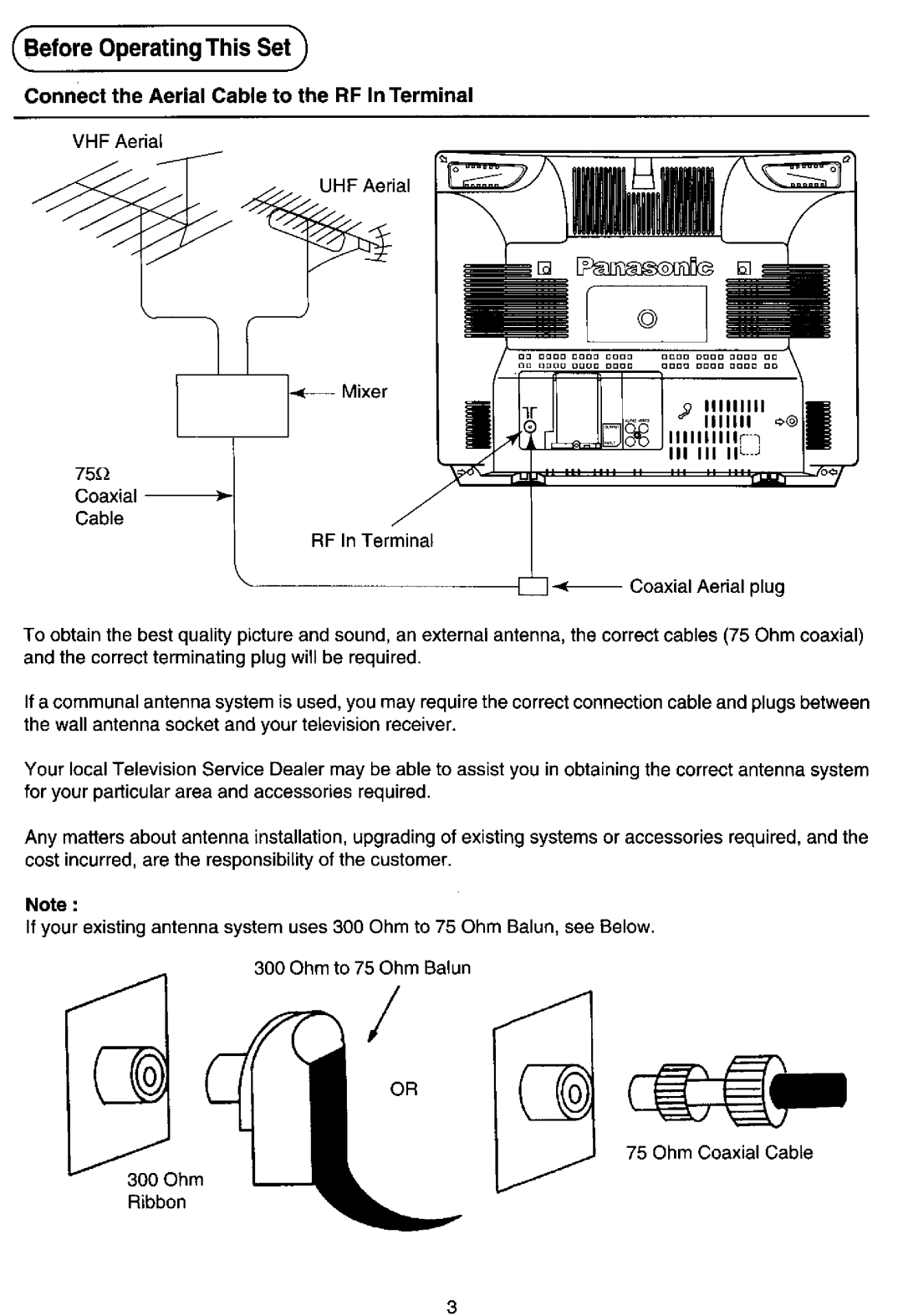 Panasonic TC-14Z88A manual 