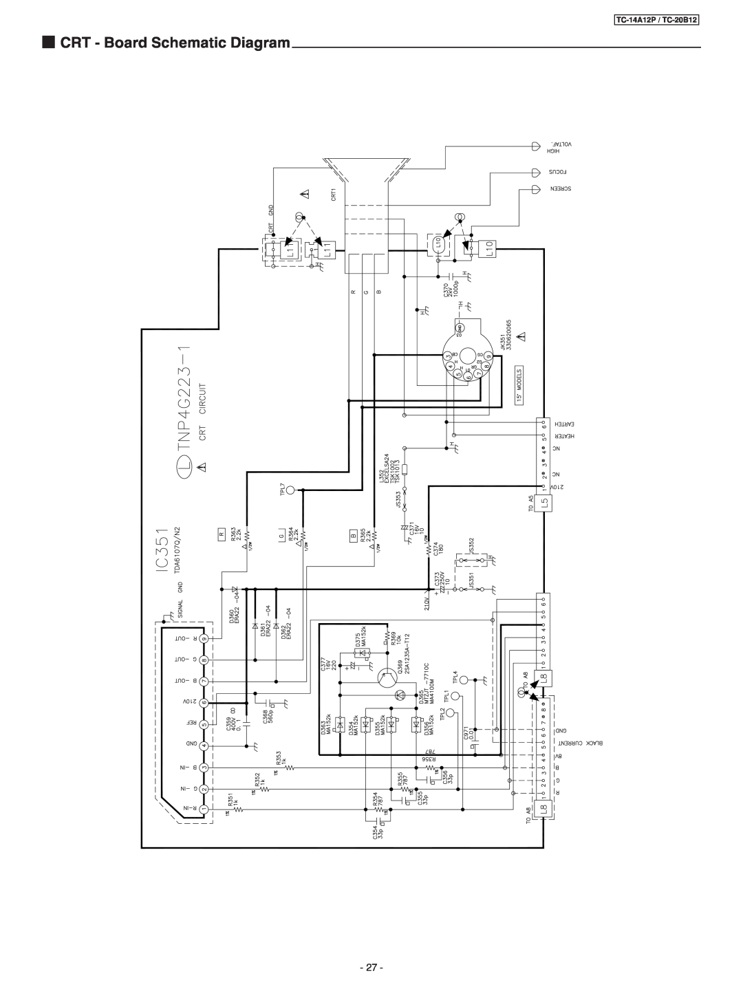 Panasonic service manual CRT - Board Schematic Diagram, TC-14A12P / TC-20B12 