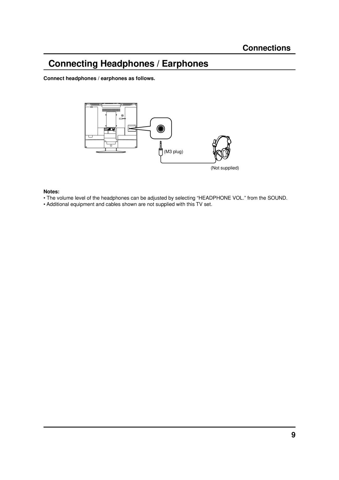 Panasonic TX-20LA1Q, TC-20LA1H, TC-17LA1H manual Connecting Headphones / Earphones, Connect headphones / earphones as follows 