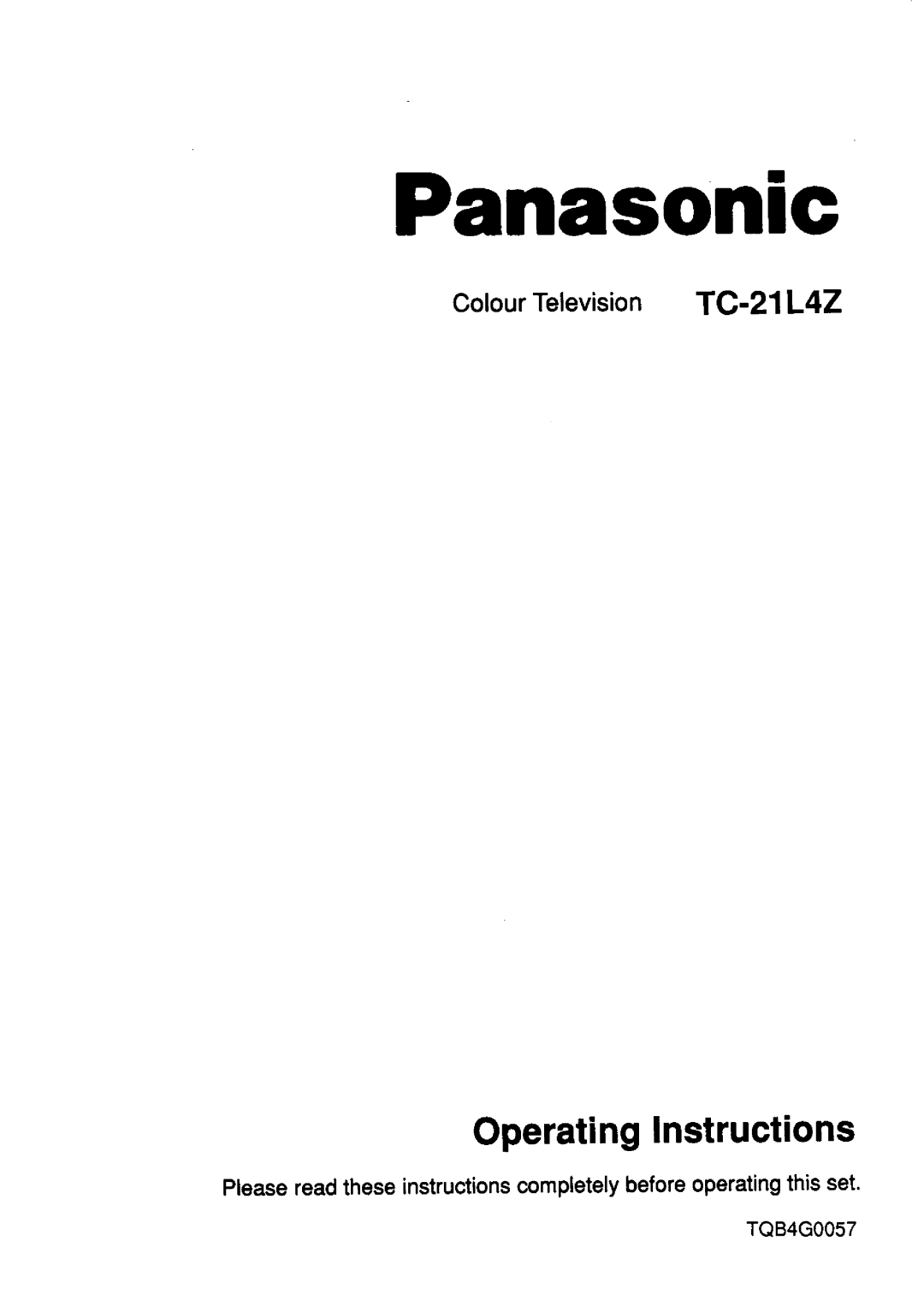 Panasonic TC-21L4Z manual 