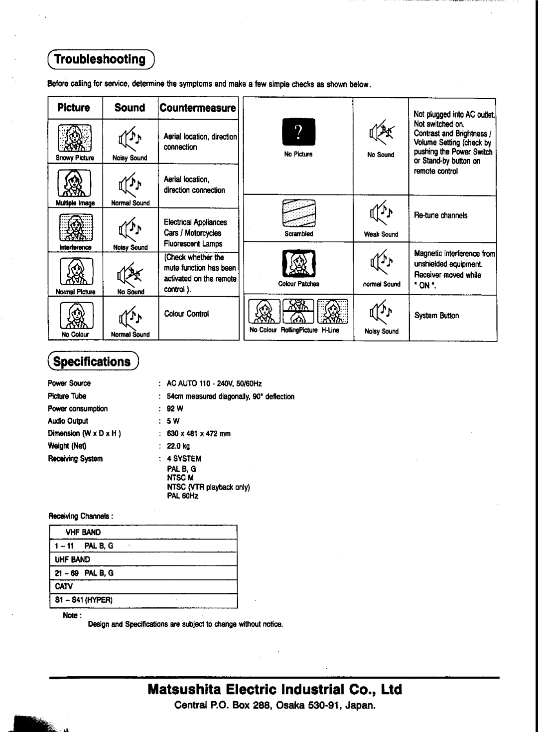 Panasonic TC-21S70M manual 