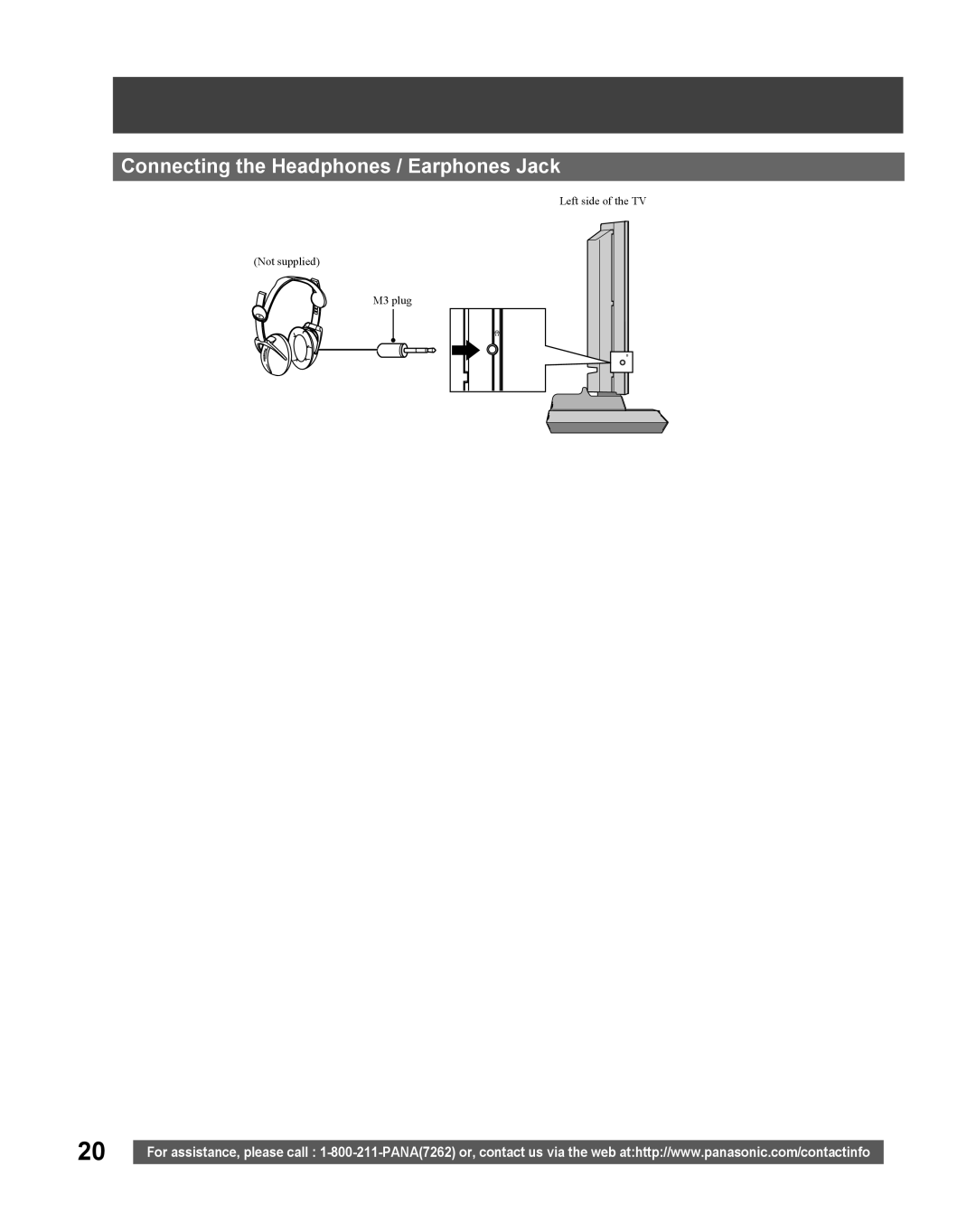 Panasonic TC 22LR30 manual Connecting the Headphones / Earphones Jack 