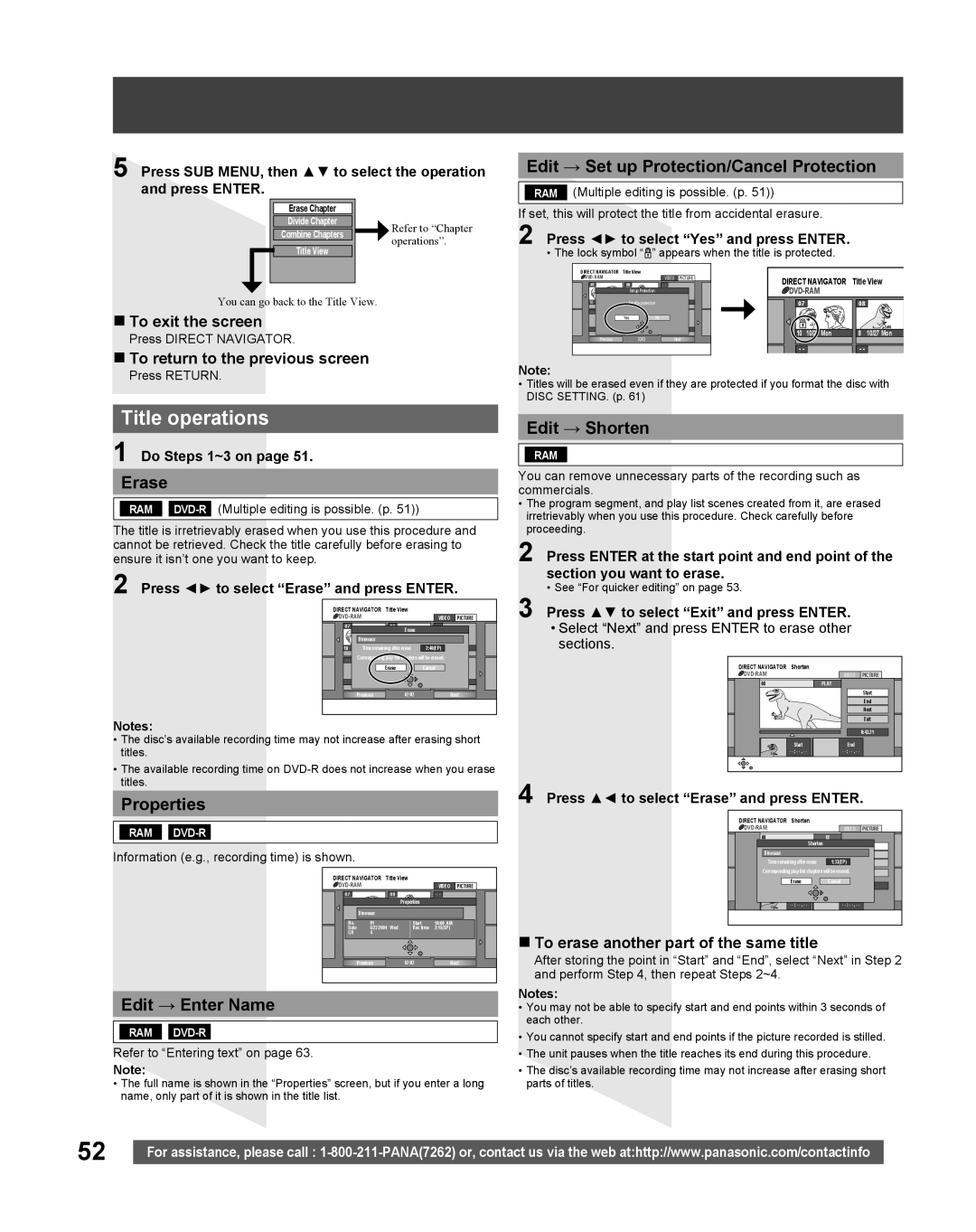 Panasonic TC 22LR30 manual Title operations 