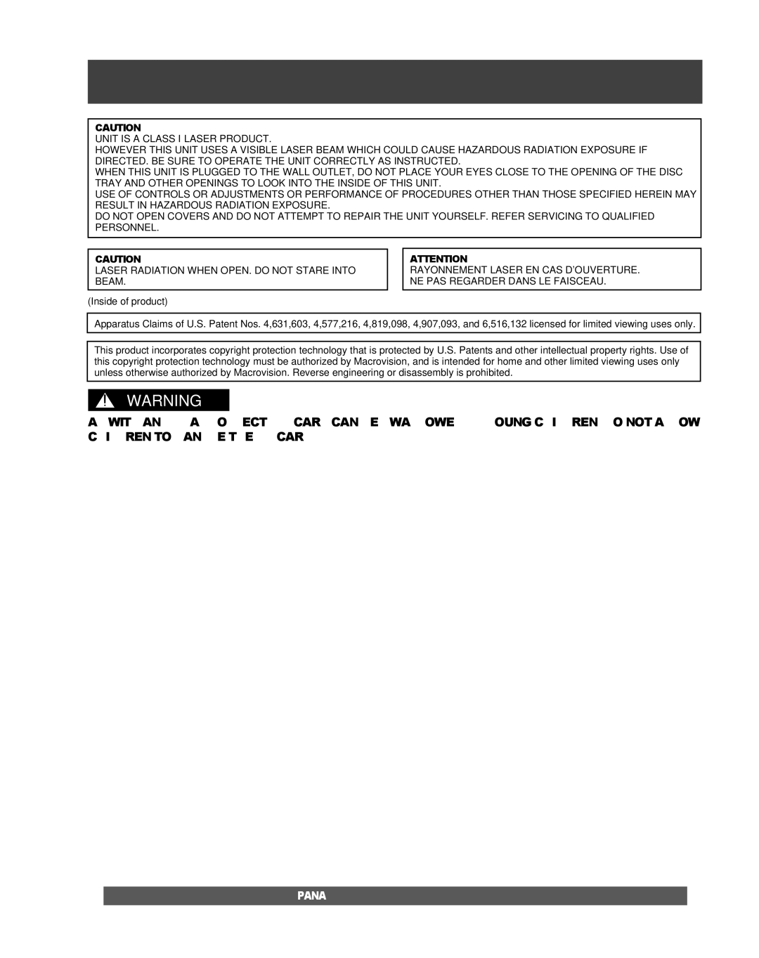 Panasonic TC 22LR30 manual Inside of product 