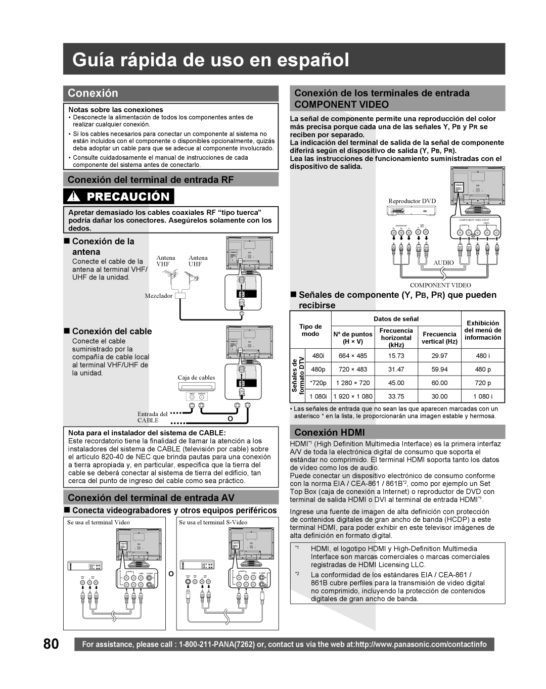 Panasonic TC 22LR30 manual Guía rápida de uso en español, Conexión 