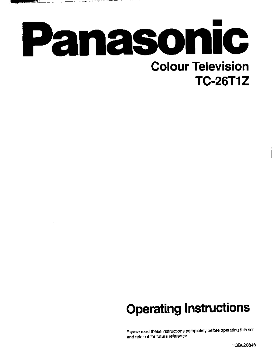 Panasonic TC-26T1Z manual 