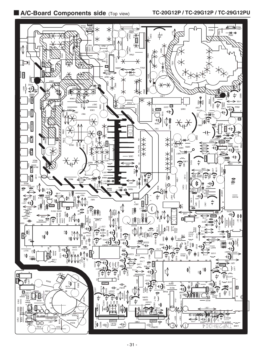 Panasonic TC-29G12P service manual Board Components side Top view 