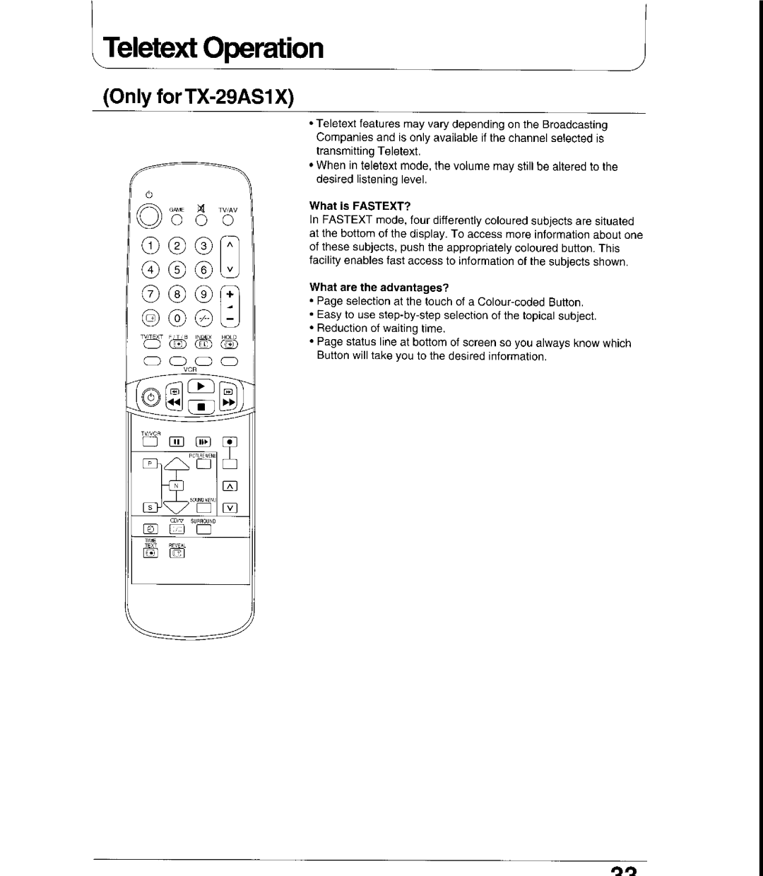 Panasonic TC-29GF70R, TC-29GF72G, TC-29GF72H, TC-29AS1R, TX-29AS1X manual 