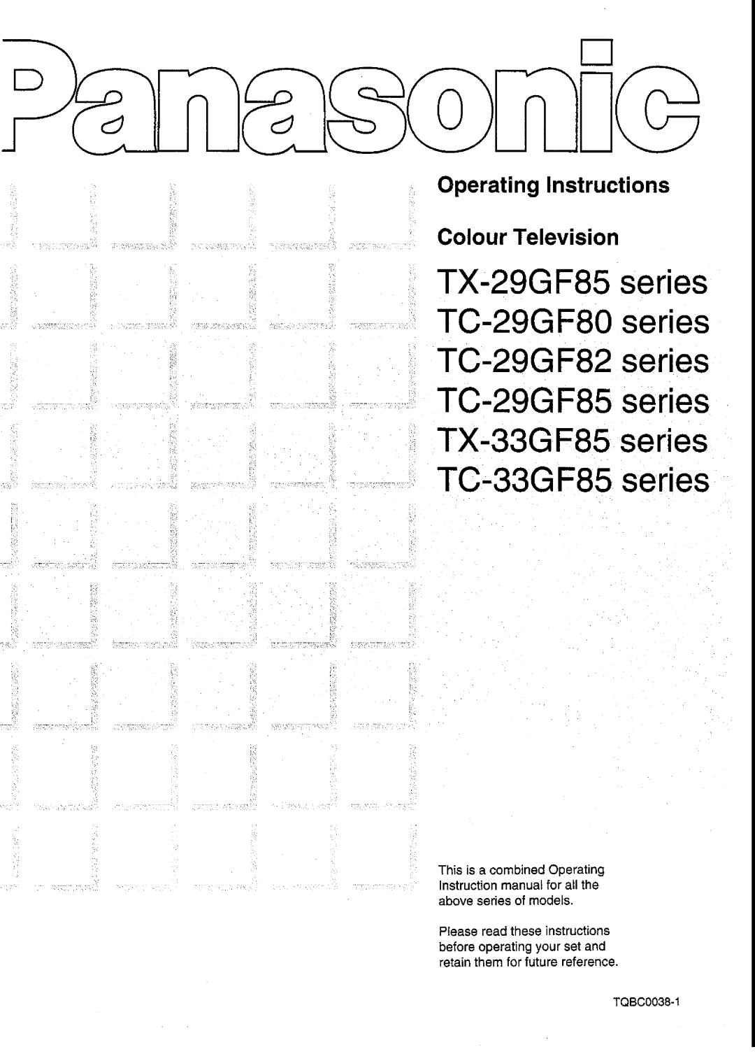 Panasonic TC-33GF85 Series, TC-29GF85 Series, TC-29GF82 Series, TC-29GF80 Series, TX-33GF85 Series manual 