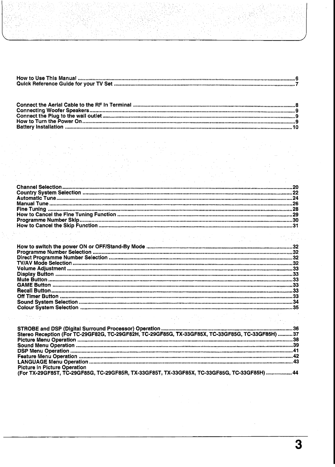 Panasonic TC-29GF80 Series, TC-29GF85 Series, TC-33GF85 Series, TC-29GF82 Series, TX-33GF85 Series manual 