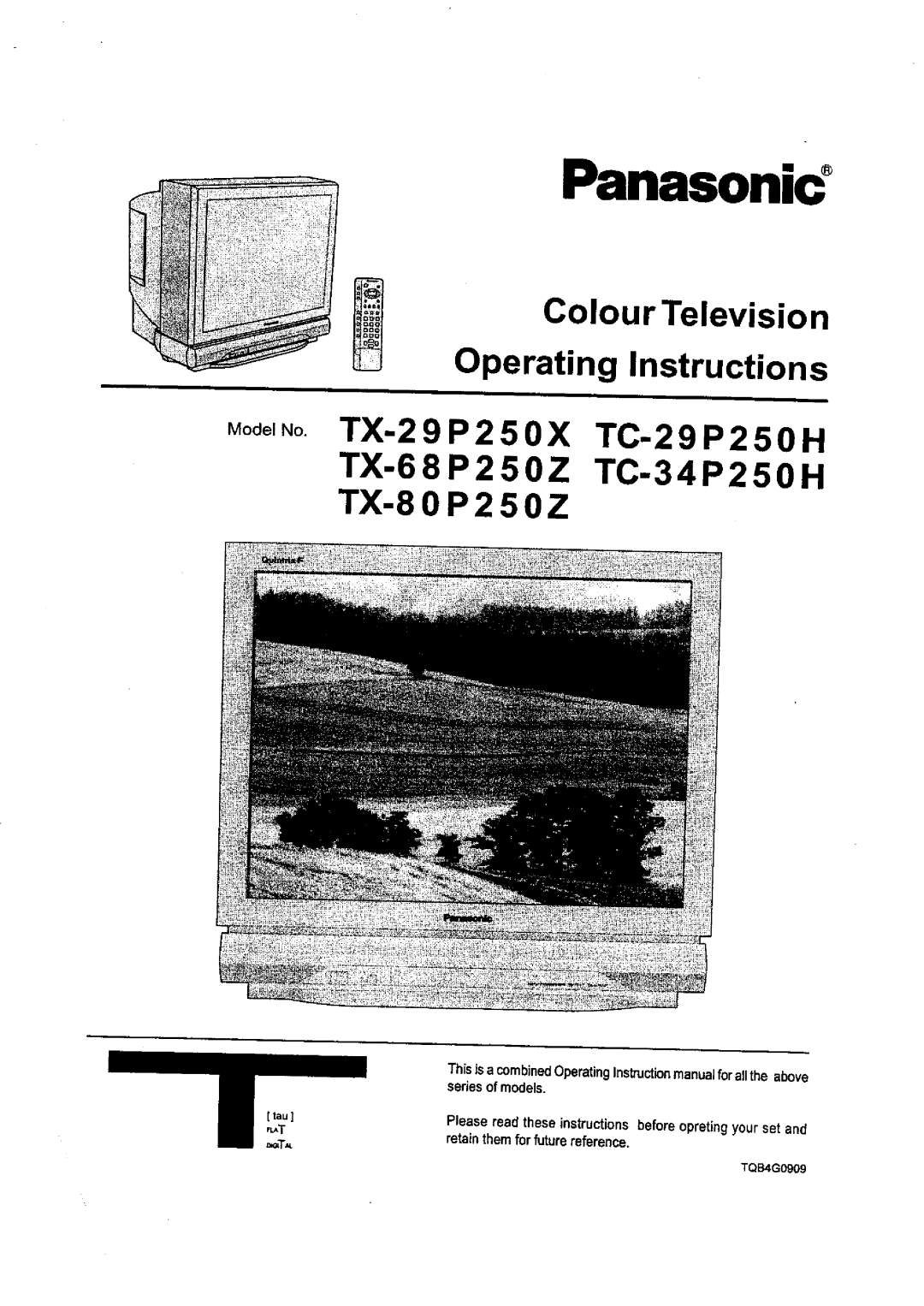 Panasonic TC-34P250X, TC-29P250X, TX-80P250X, TX-68P250X, TX-29P250X manual 
