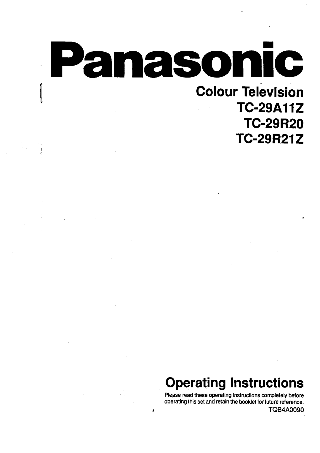 Panasonic TC-29A11Z, TC-29R20, TC-29R21Z manual 