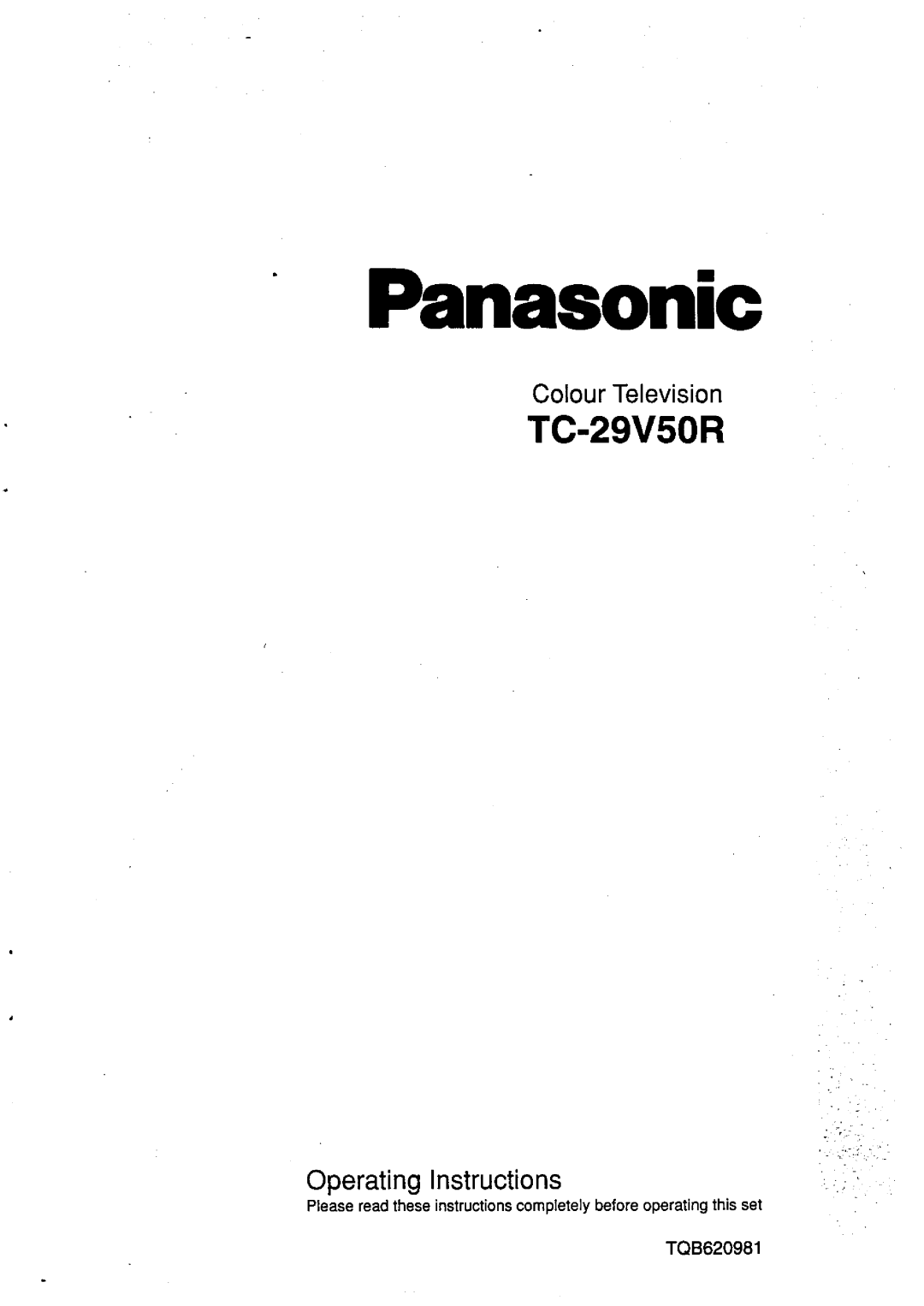 Panasonic TC-29V50R manual 