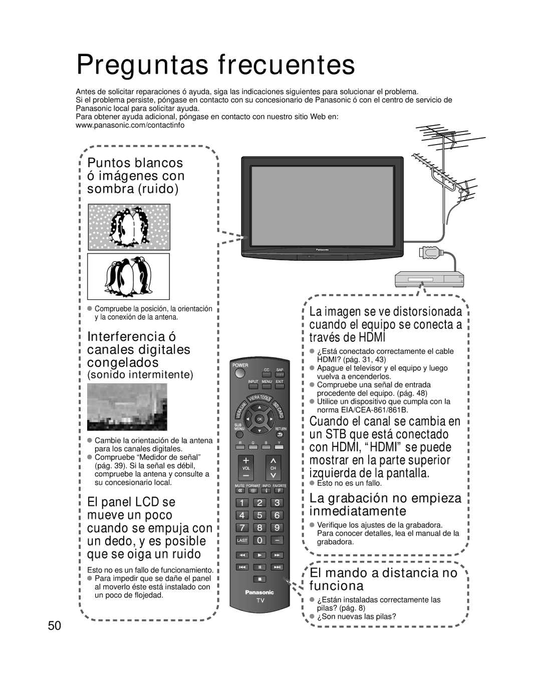 Panasonic TC-32LX14 quick start Preguntas frecuentes, Sonido intermitente, Un poco de flojedad, Esto no es un fallo 