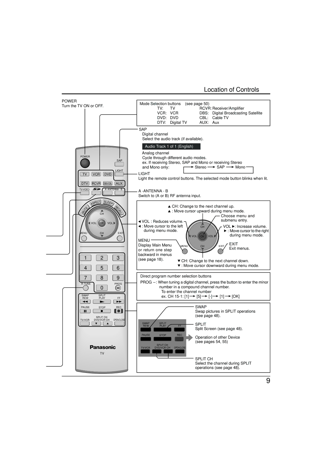 Panasonic TC-32LX300 manual Audio Track 1 of 1 English 