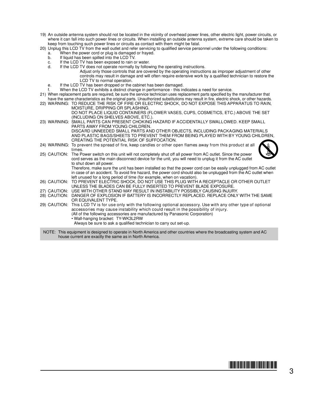 Panasonic TC-32LX34 owner manual Times 