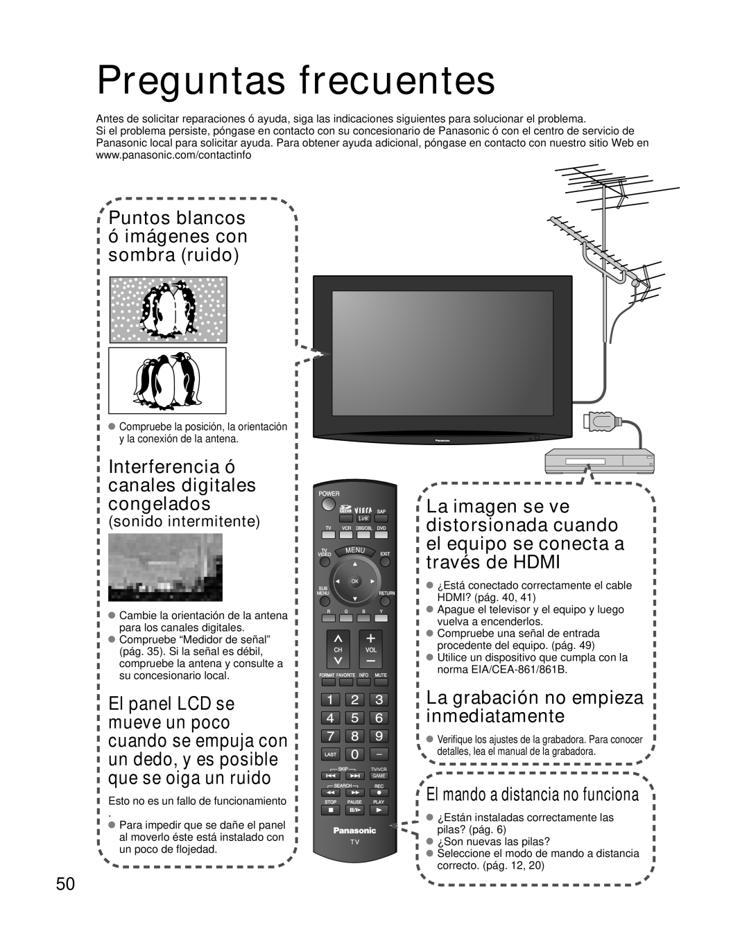 Panasonic TC-32LZ800 quick start Preguntas frecuentes, Sonido intermitente 